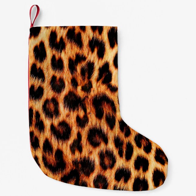 Petite Chaussette De Noël Texture léopard, motif sans couture d'animal afric (Devant)