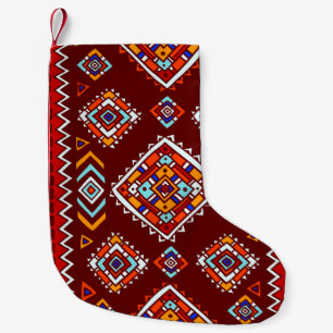 Petite Chaussette De Noël Texture traditionnelle tribale, ethnique sans cout