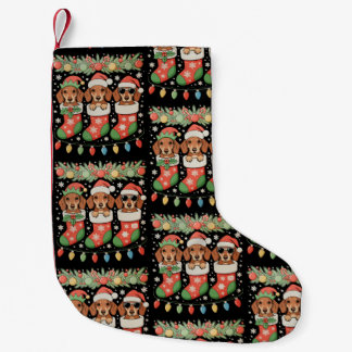 Petite Chaussette De Noël Three Santa Elf Dachshunds Christmas Socks Funny