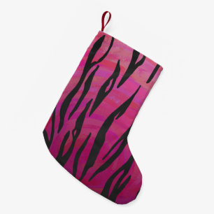 Petite Chaussette De Noël Tiger rose chaud et noir