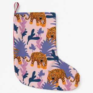 Petite Chaussette De Noël Tigres tropicaux Jungle Motif Vintage