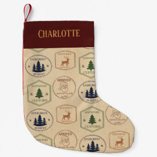 Petite Chaussette De Noël Timbre de Noël de style vintage