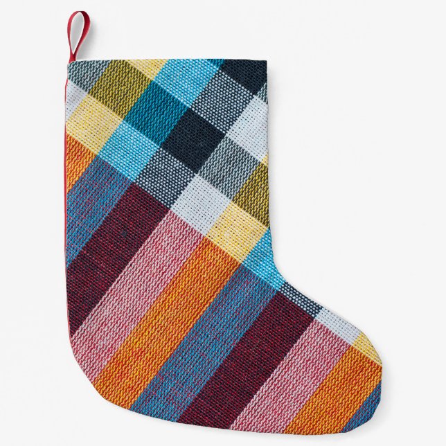 Petite Chaussette De Noël Tissu thaïlandais : Tissu de fermeture. (Devant)
