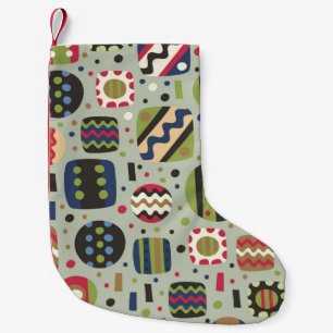 Petite Chaussette De Noël Tissus motifs couleur abstraits, décoration intéri