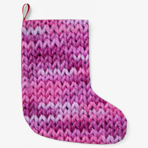 Petite Chaussette De Noël Tons pourpres Tissus tricotés Texture
