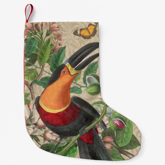 Petite Chaussette De Noël Toucan Jungle Tropical Bird Belle antique (Devant)