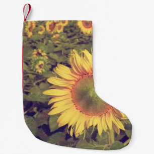 Petite Chaussette De Noël Tournesol avec effet filtre style vintage rétro