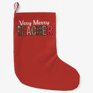 Petite Chaussette De Noël Très joyeux Noël enseignant léopard arbre