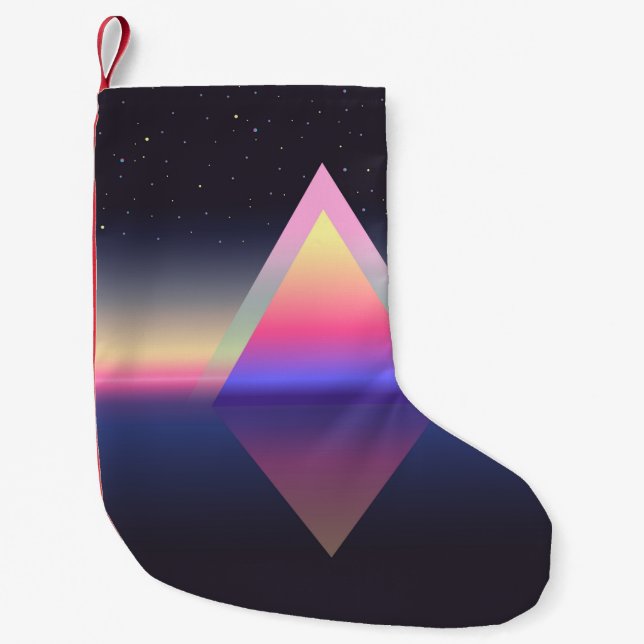 Petite Chaussette De Noël Triangle brillant. Concept Ethereum. abs futuriste (Devant)