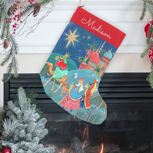 Petite Chaussette De Noël Trois sages hommes Kings vacances Noël (Three wise men Kings holiday Christmas Small Christmas Stocking)