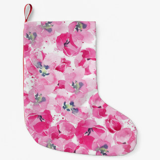Petite Chaussette De Noël Tulips aquarelle : conception de carte dessinée à