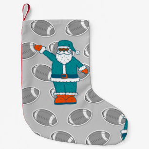 Petite Chaussette De Noël turquoise bleu orange xmas noir santa claus basket