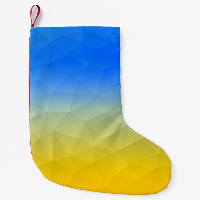 Petite Chaussette De Noël Ukraine yellow blue geometric mesh pattern (Devant)