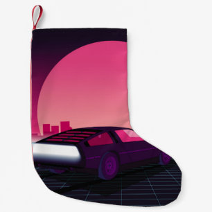 Petite Chaussette De Noël Un avenir rétro. arrière - plan sci-fi style année