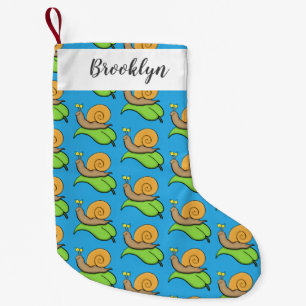 Petite Chaussette De Noël Un mignon escargot heureux sur une illustration d'