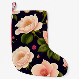 Petite Chaussette De Noël Un motif sans soudure avec des roses roses sur un