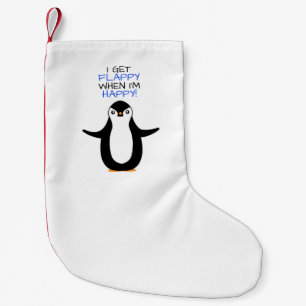Petite Chaussette De Noël Un pingouin heureux