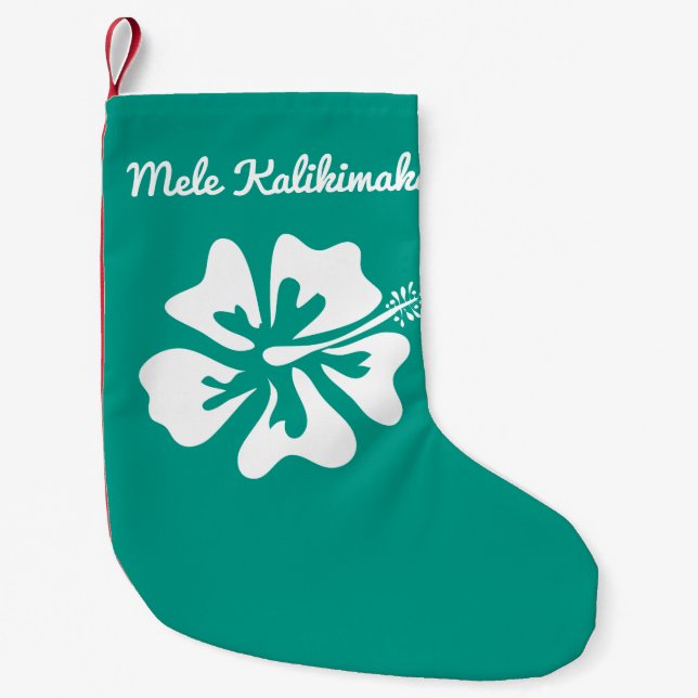 Petite Chaussette De Noël Vacances personnalisées de Hawaïen de Mele (Devant)