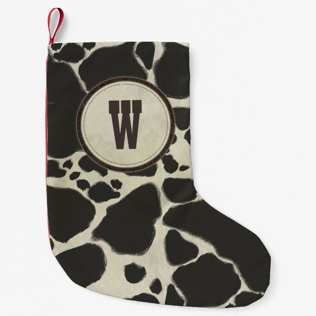 Petite Chaussette De Noël Vache blanche Holstein Cacher le Motif (Devant)