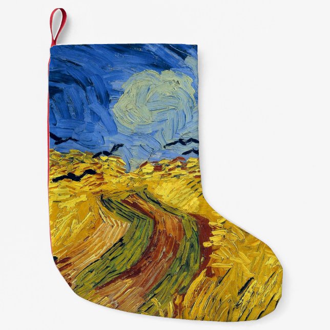 Petite Chaussette De Noël Van Gogh Champs de blé Impressionniste Peinture (Devant)