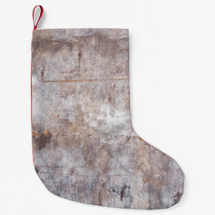 Petite Chaussette De Noël Véritables lavages vintages sur la surface en bois