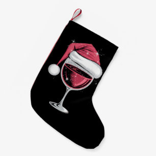 Petite Chaussette De Noël Verre à vin rouge Noël drôle de Noël Xmas 