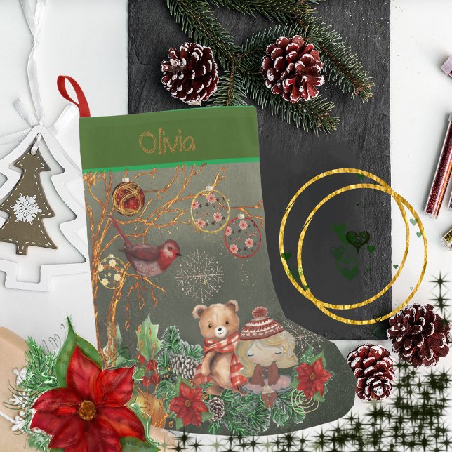 Petite Chaussette De Noël Vert enfant (Kids green stocking)