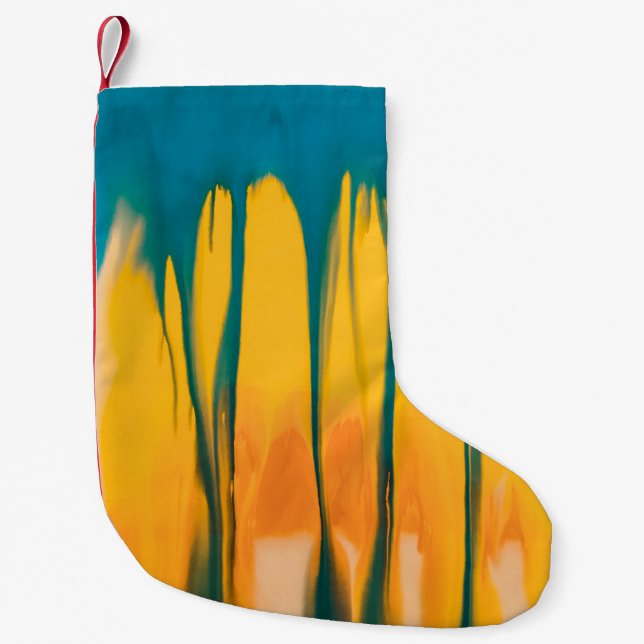 PETITE CHAUSSETTE DE NOËL VÊTEMENT JAUNE ET BLEU (Devant)