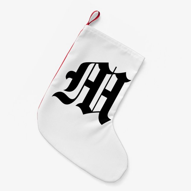 Petite Chaussette De Noël Vieille lettre anglaise - bas de Noël de M (Devant (Accrochage))