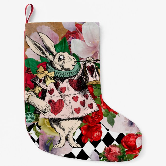 Petite Chaussette De Noël Vintage Alice au pays des merveilles (Devant)