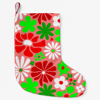 Petite Chaussette De Noël vintage christmas groovy 1960s floral