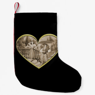 Petite Chaussette De Noël Vintage couple Romance, homme et femme amour