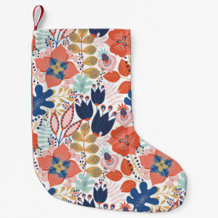 Petite Chaussette De Noël Vintage floral clair : style scandinave.