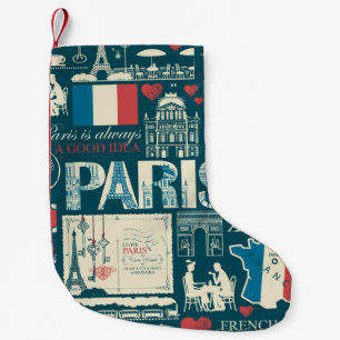 Petite Chaussette De Noël Vintage parisien : France Élégance