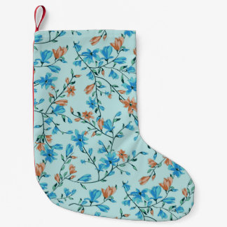 Petite Chaussette De Noël Vintage simple : Motif en tissu floral