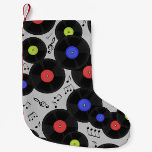 Petite Chaussette De Noël Vinyl Records : Music Note Motif