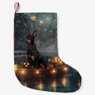 Petite Chaussette De Noël Voyage de Noël festif du Doberman