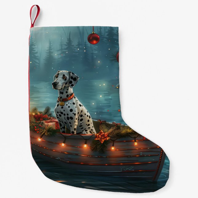 Petite Chaussette De Noël Voyage festif de Noël dalmate (Devant)