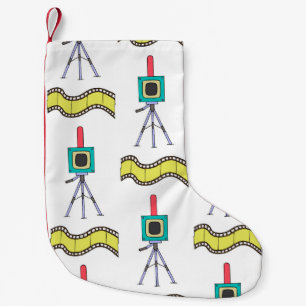 Petite Chaussette De Noël Voyage photographique : Motif de caméra Vintage