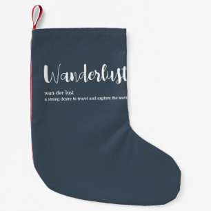 Petite Chaussette De Noël Wanderlust définition blanc gris bleu couleur