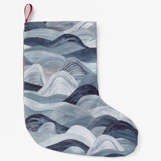Petite Chaussette De Noël Watercolor wave pattern. Seamless background. Gray