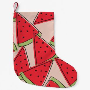 Petite Chaussette De Noël watermelon slices with pink background seamless pa
