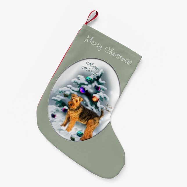 Petite Chaussette De Noël Welsh Terrier Christmas (Devant (Accrochage))