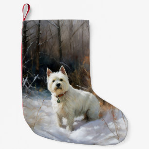 Petite Chaussette De Noël West Highland White Terrier Laissons neiger Noël