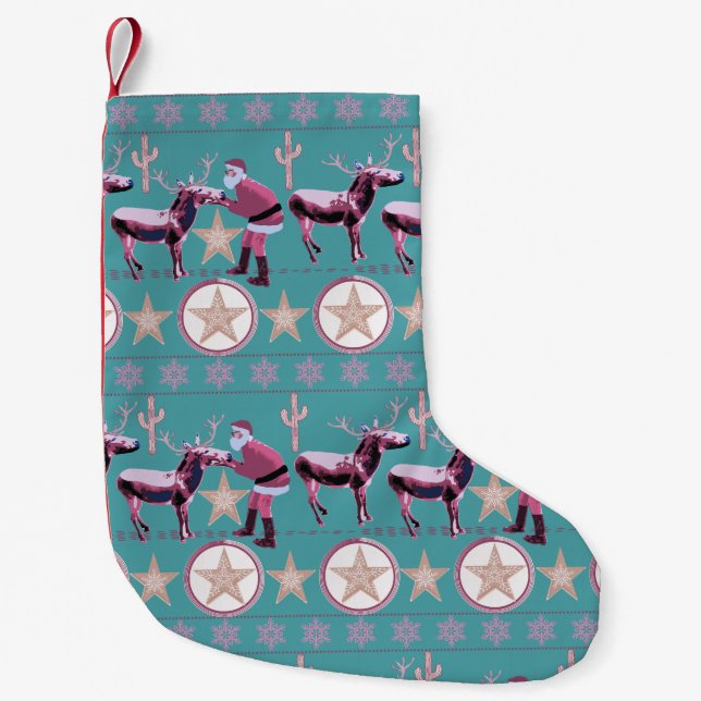 Petite Chaussette De Noël Western Donkey Christmas Gingerbread Texas Star (Devant)