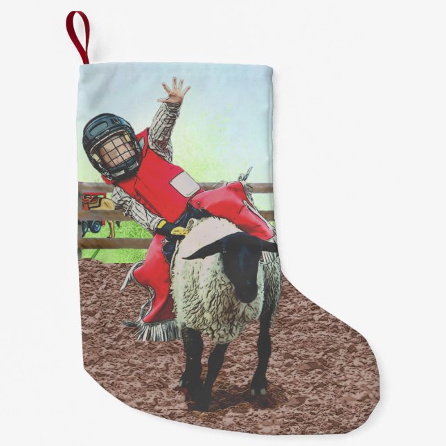 Petite Chaussette De Noël Western Rodeo Cowboy Cowgirl Mutton Buston (Devant)