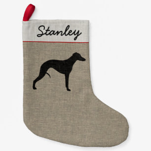Petite Chaussette De Noël Whippet Silhouette chien animal personnalisé