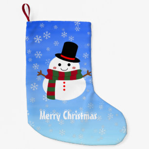 Petite Chaussette De Noël White Christmas Snowman