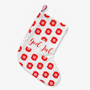 Petite Chaussette De Noël White Red God Jul Joyeux Motif de Noël