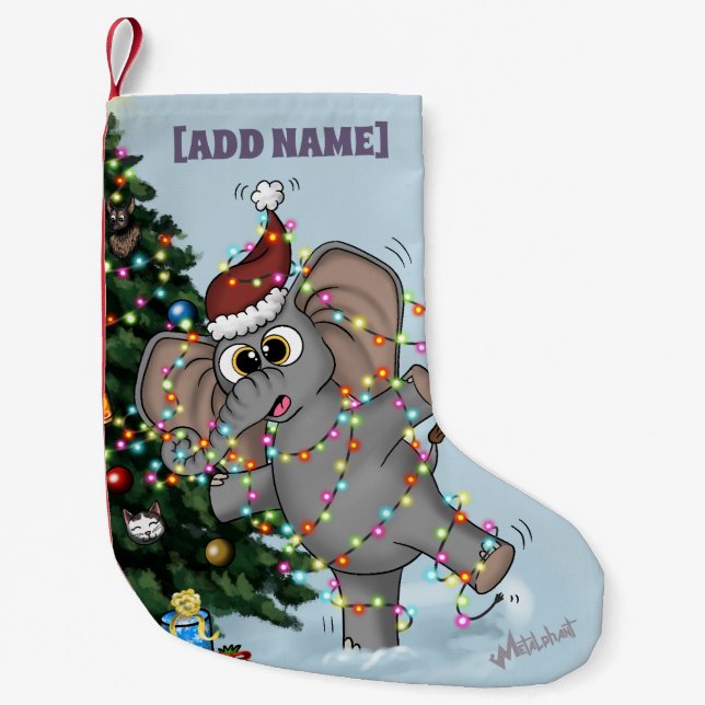 Petite Chaussette De Noël Wilbur en métal dans les feux (Devant)